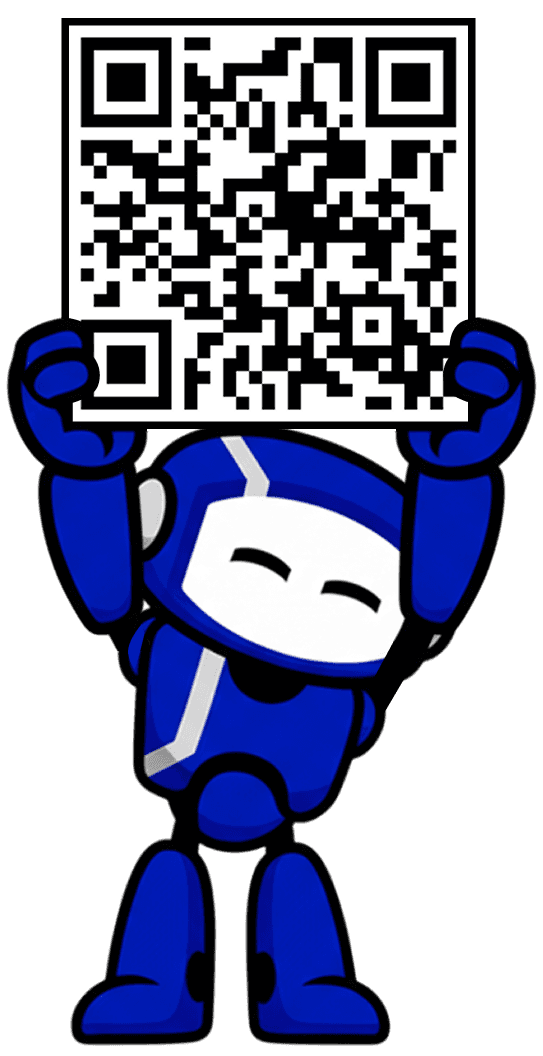 Робот показывает QR-код