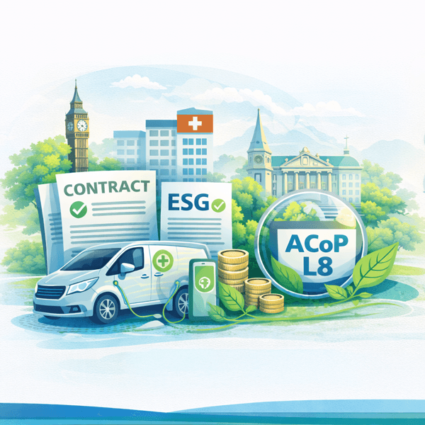 graphic of electric vehicle and paper contracts