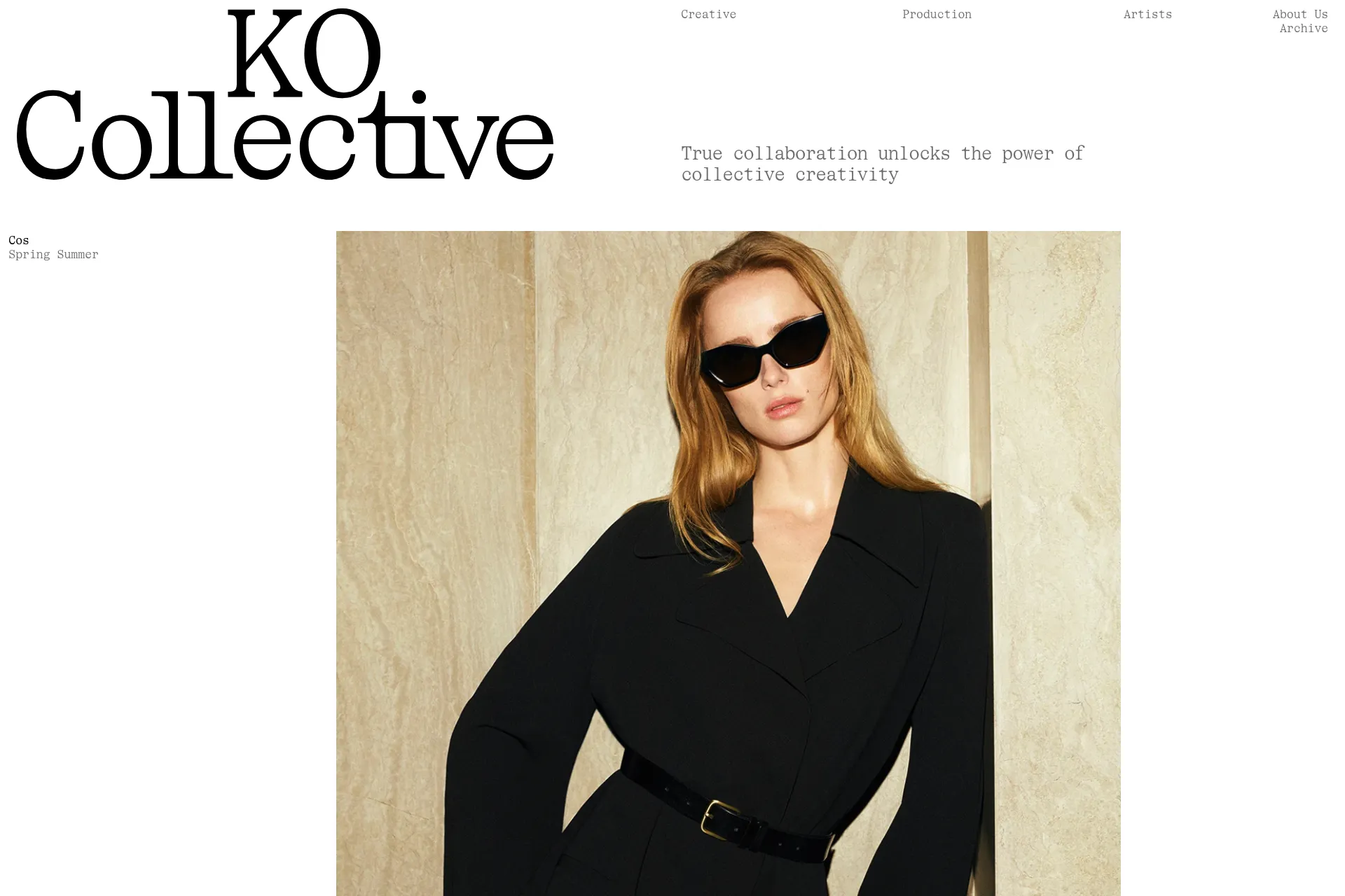 Screenshot of KO Collective website