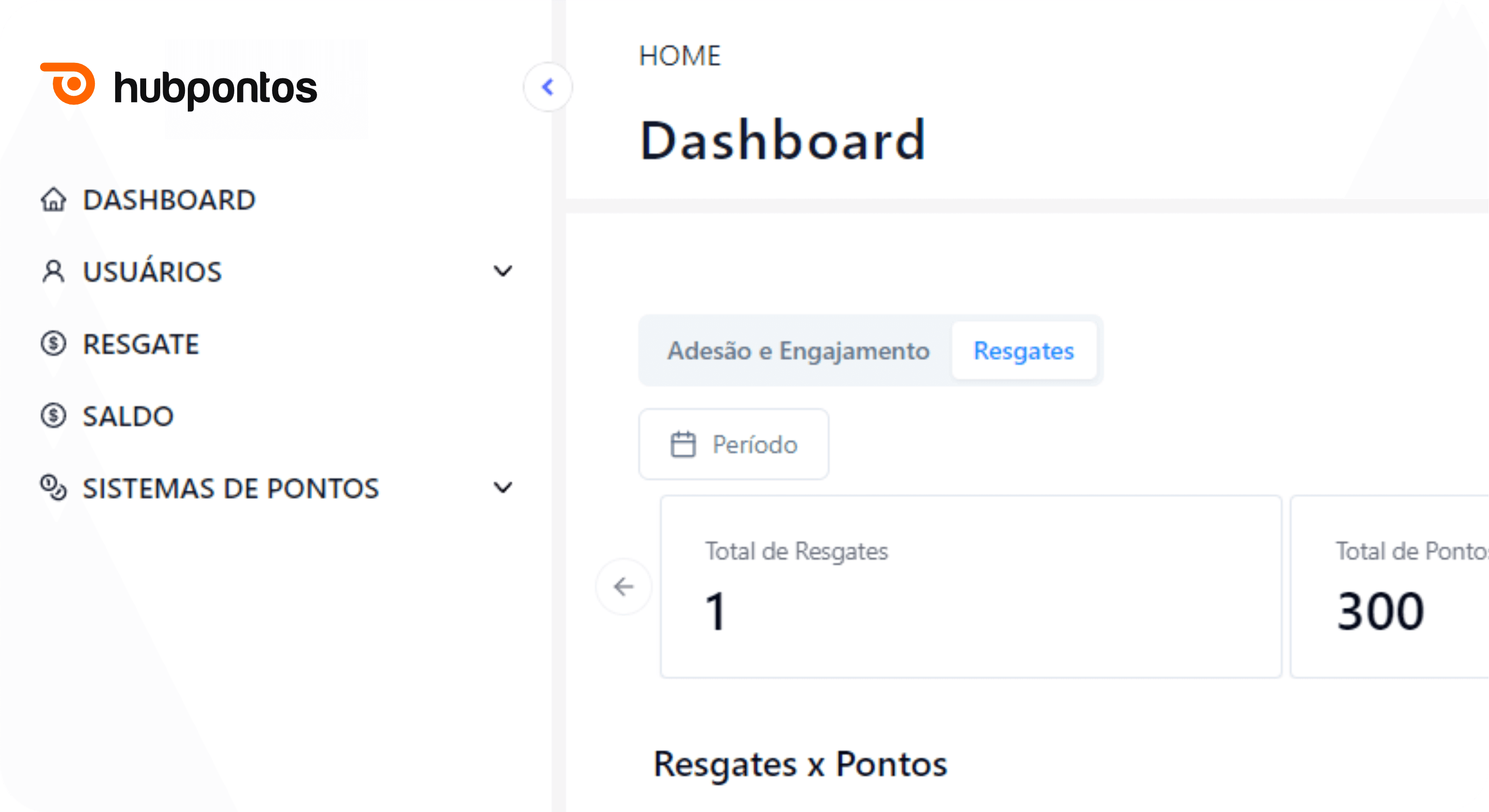 dashboard hubpontos - hub4pay