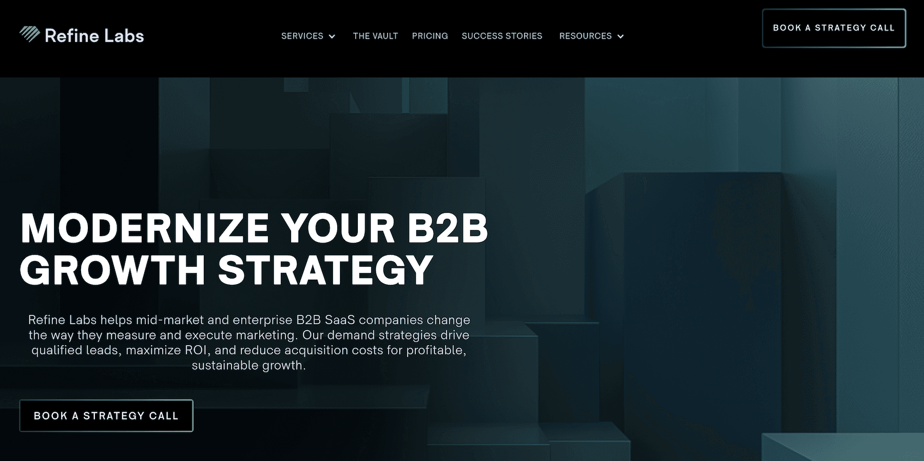 Refine Labs home page screenshot