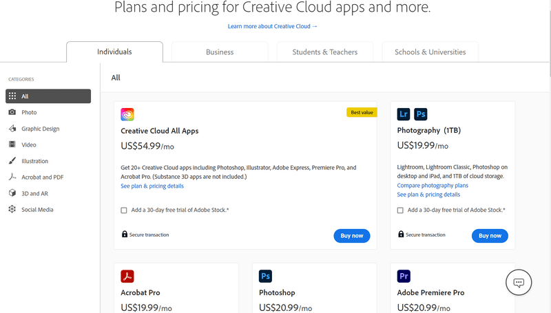 Adobe Creative Cloud - transitioning from perpetual licence to subscription-based software pricing model