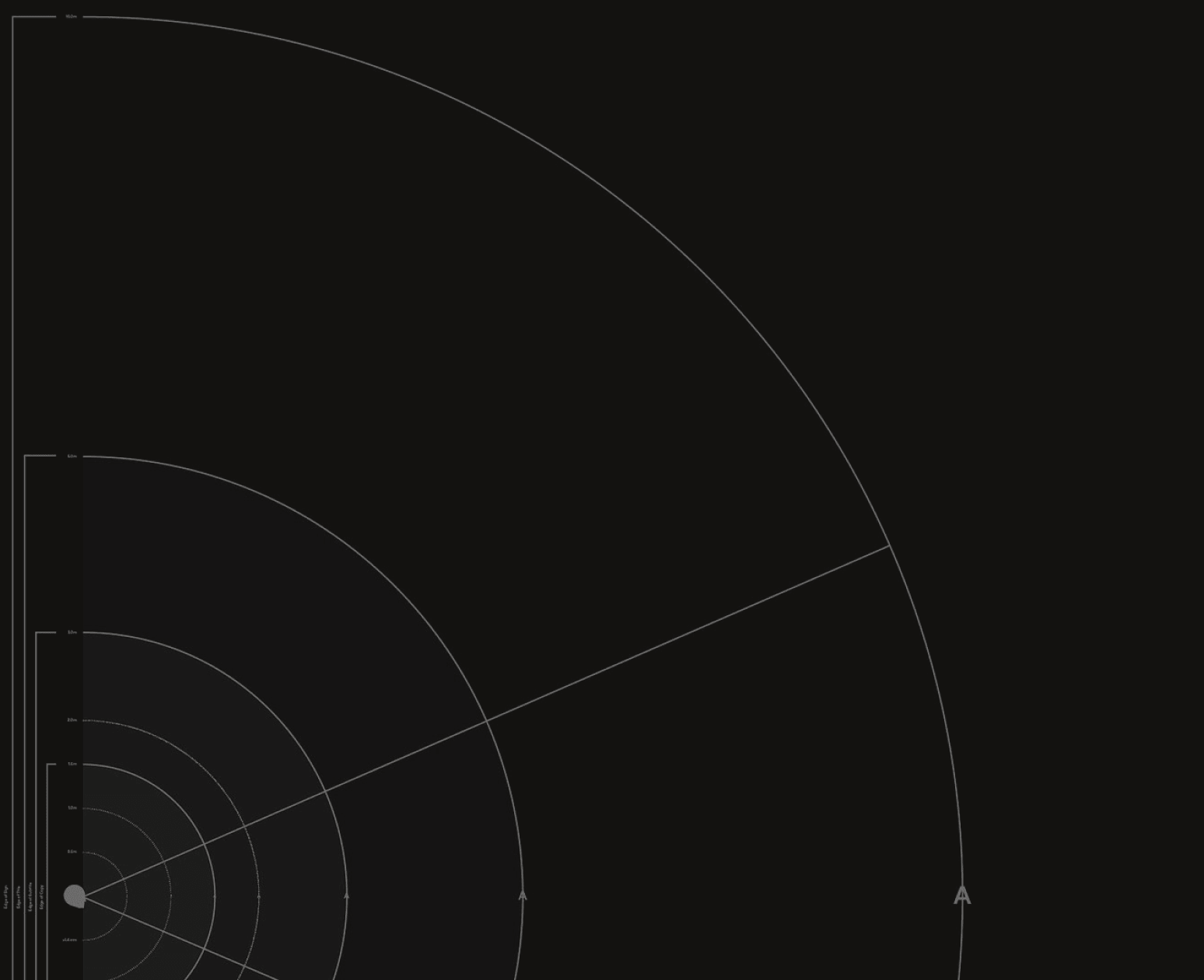 Abstract white paths passing through constrained permission boundaries on a black background