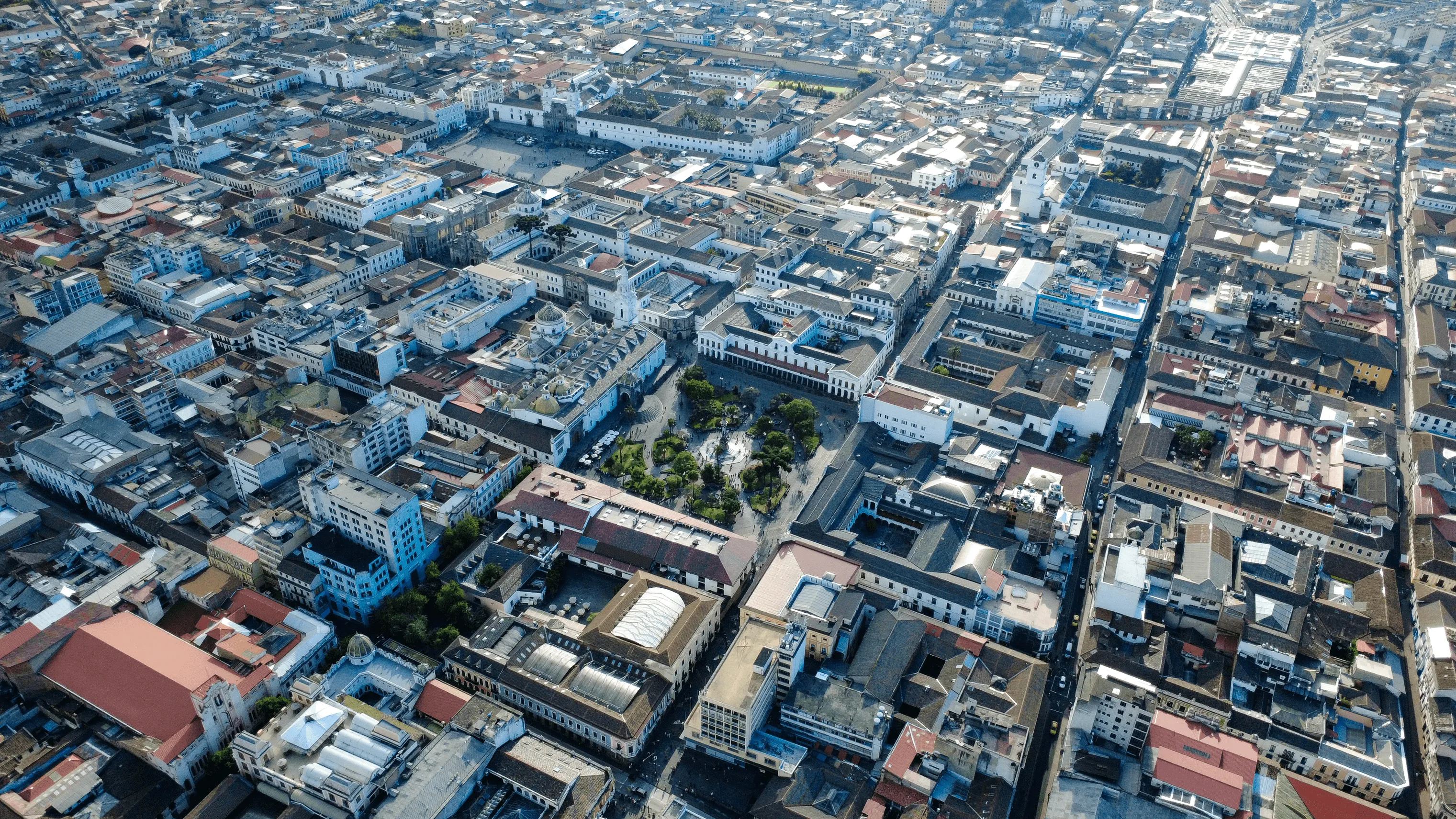 Place principale de Quito en vue aérienne