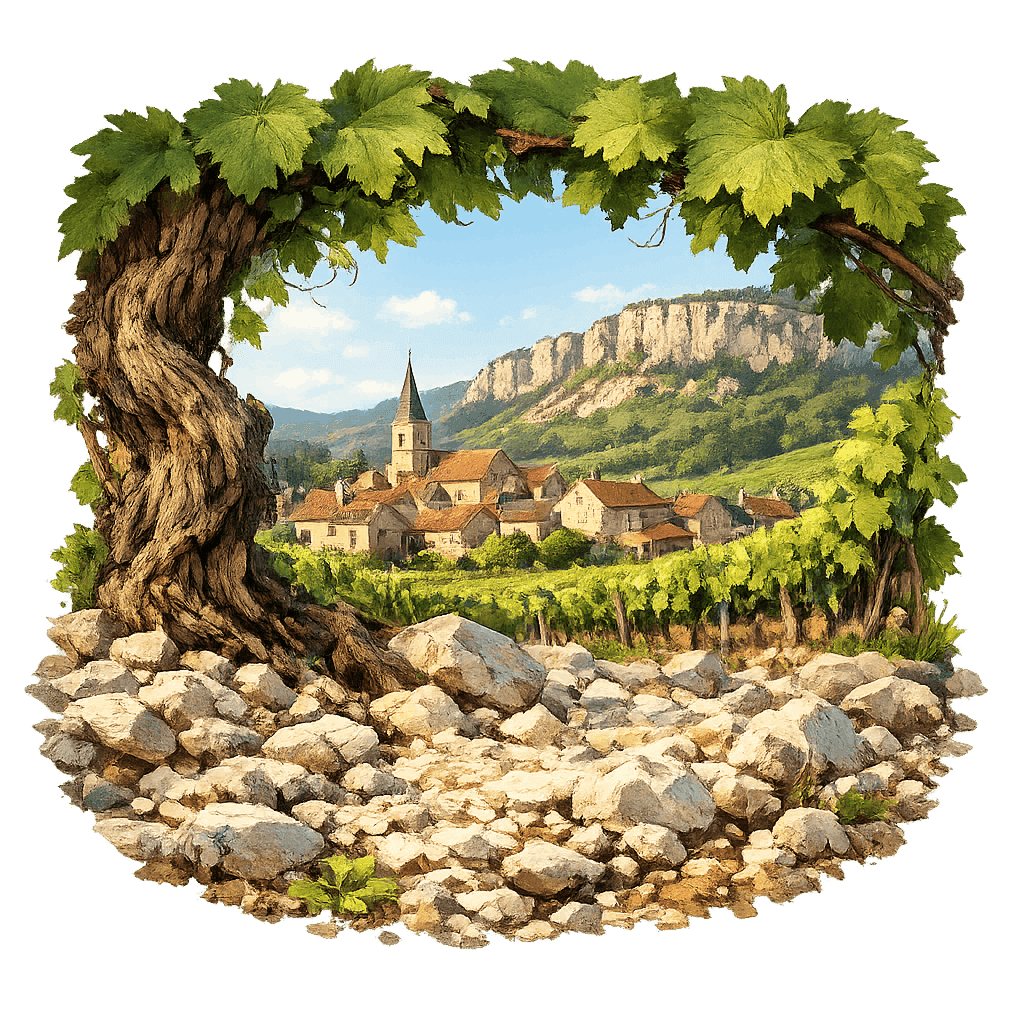 Detailed graphic of the Saint-Aubin wine region.