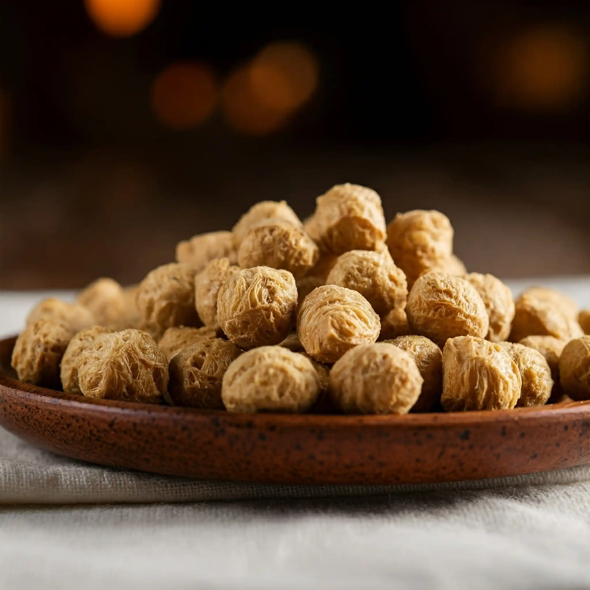 cry soya chunks in a plate