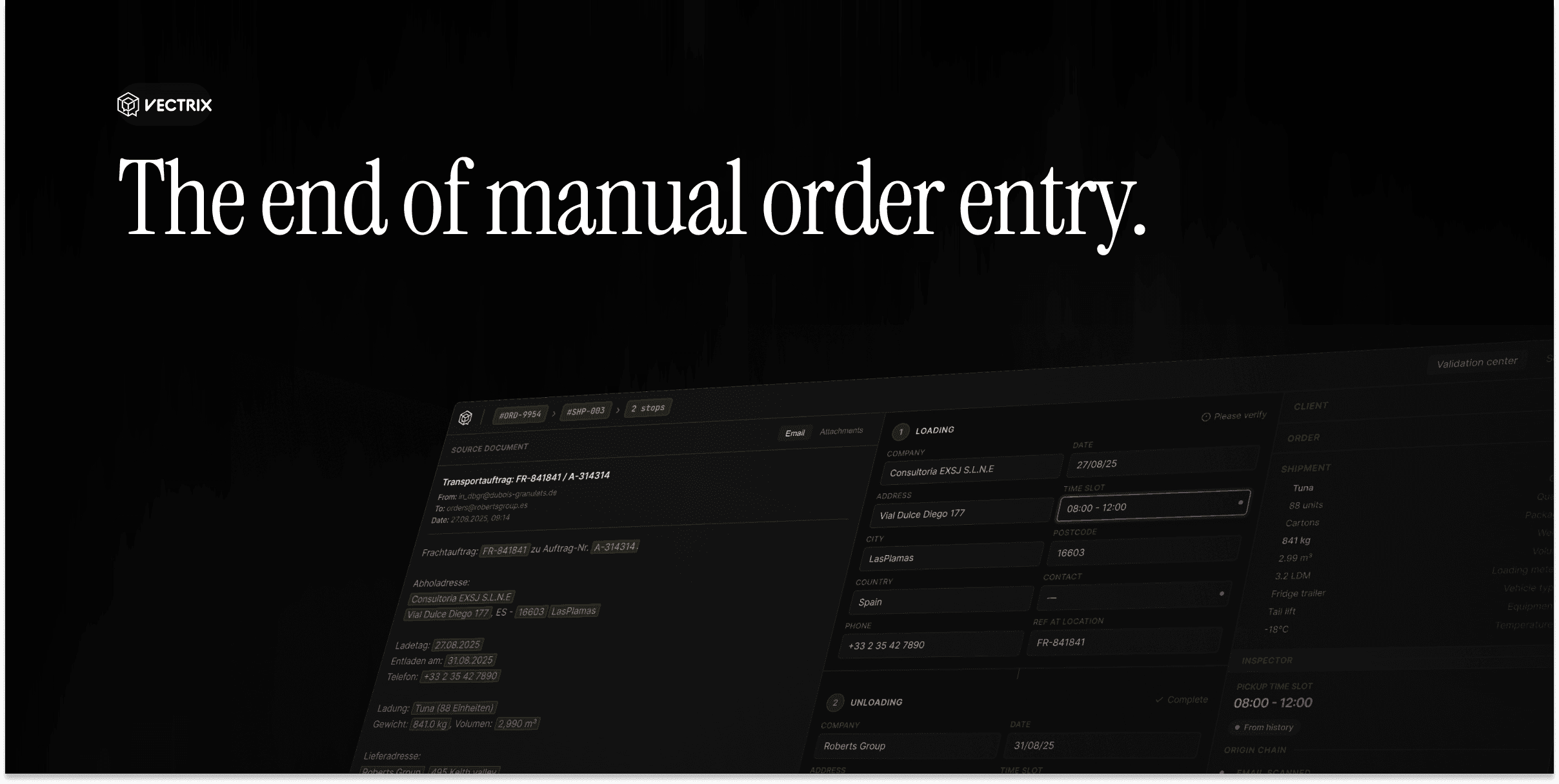 Vectrix Graphics Vectrix | AI Order Entry for Transport & Logistics
