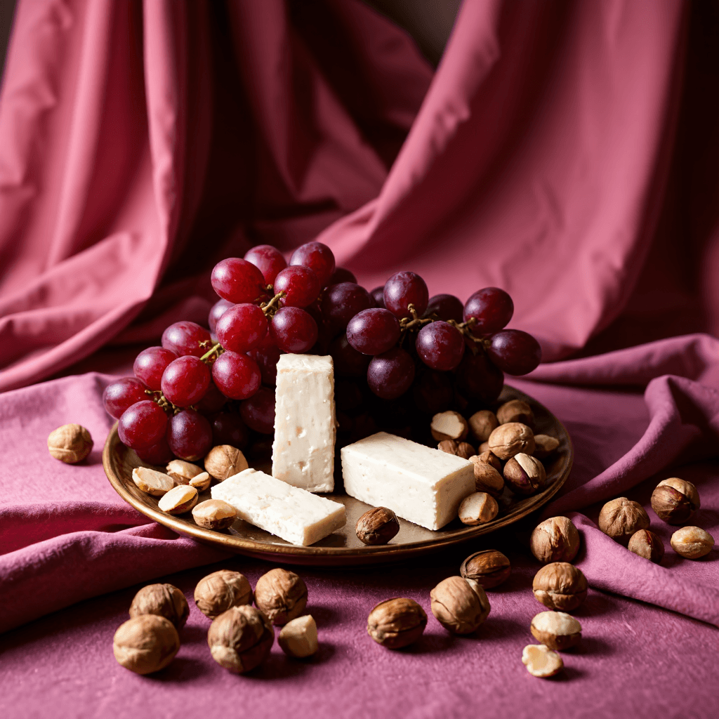 product photography of a plate of fruits and nuts