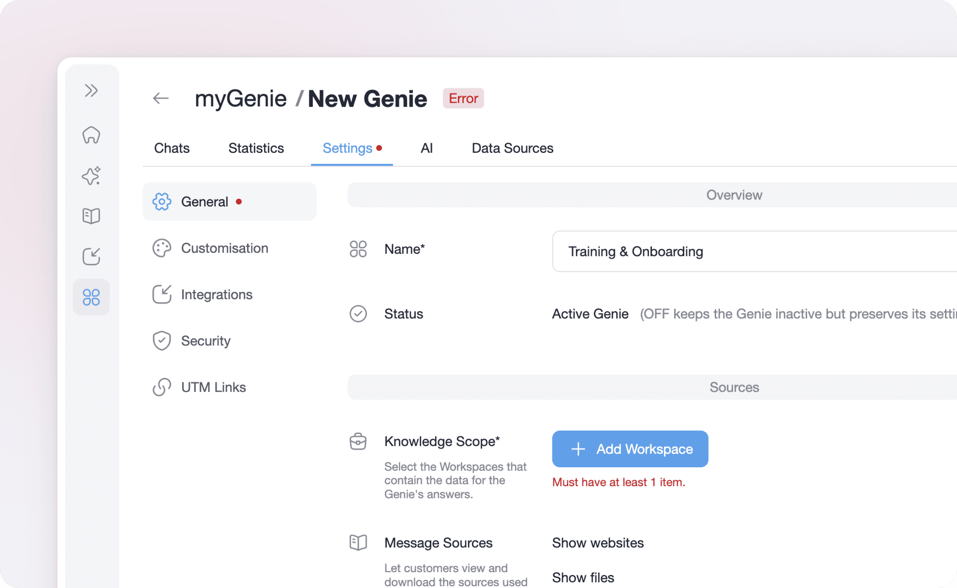 myReach error detection
