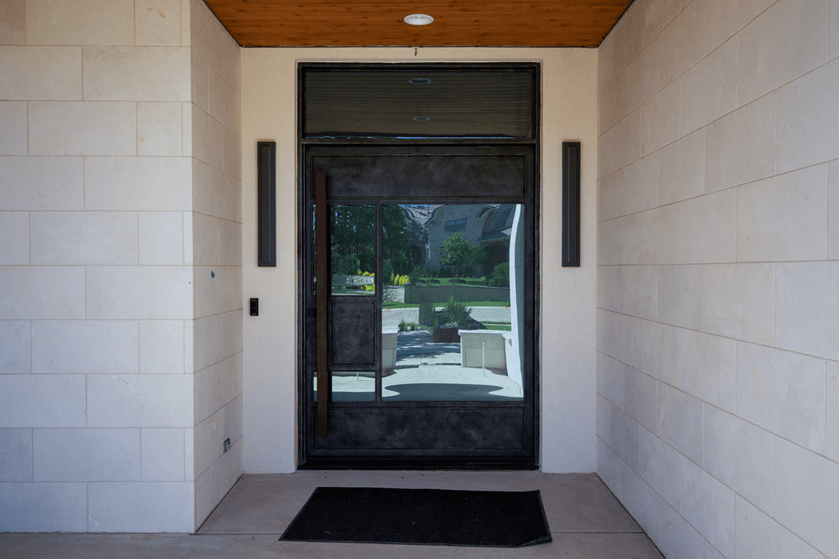 Traditional wrought iron double doors by M2 Metals Iron Doors DFW