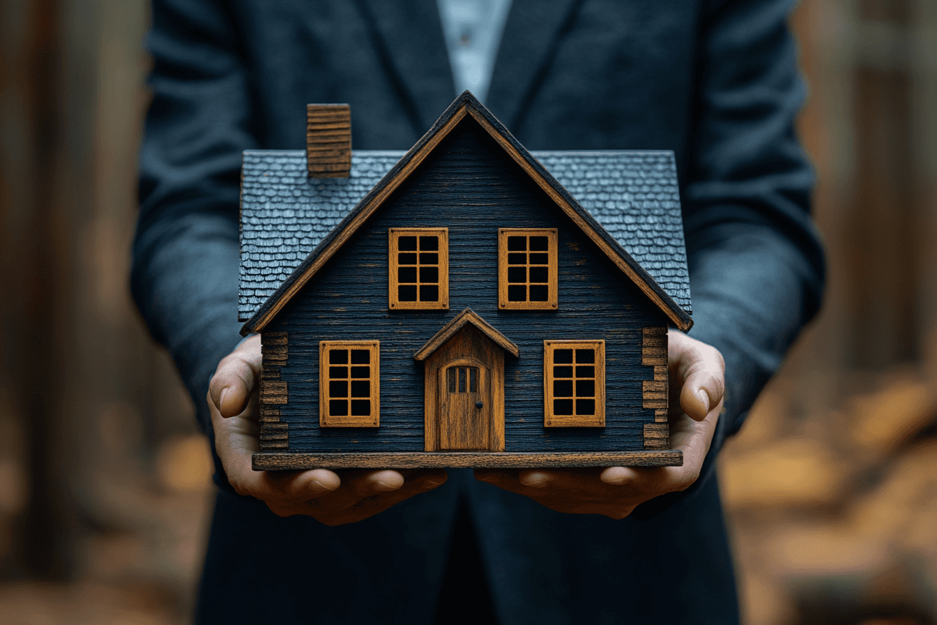 Smiling young woman with long hair standing against a dark green background, holding a finger to her chin.