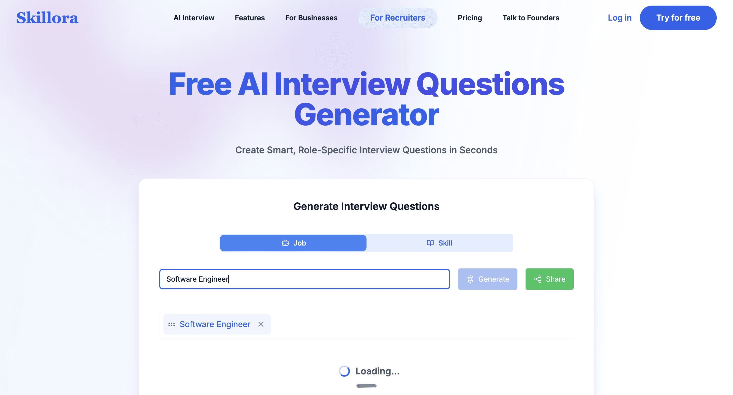 Skillora Question Generator