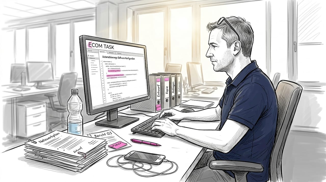 Ein IT-Experte richtet eine Automatisierungssoftware ein.