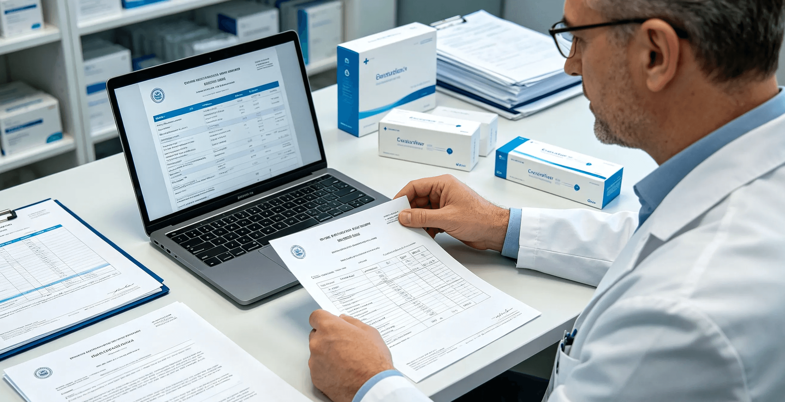 Verifying injectable aesthetic product documentation before importing
