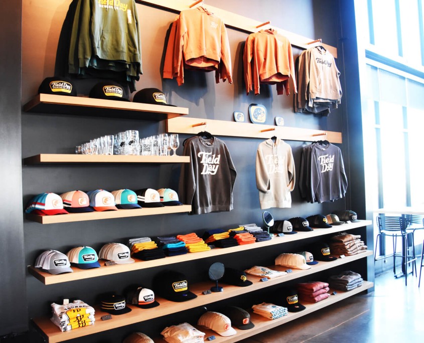 Field Day Clothing on a wall