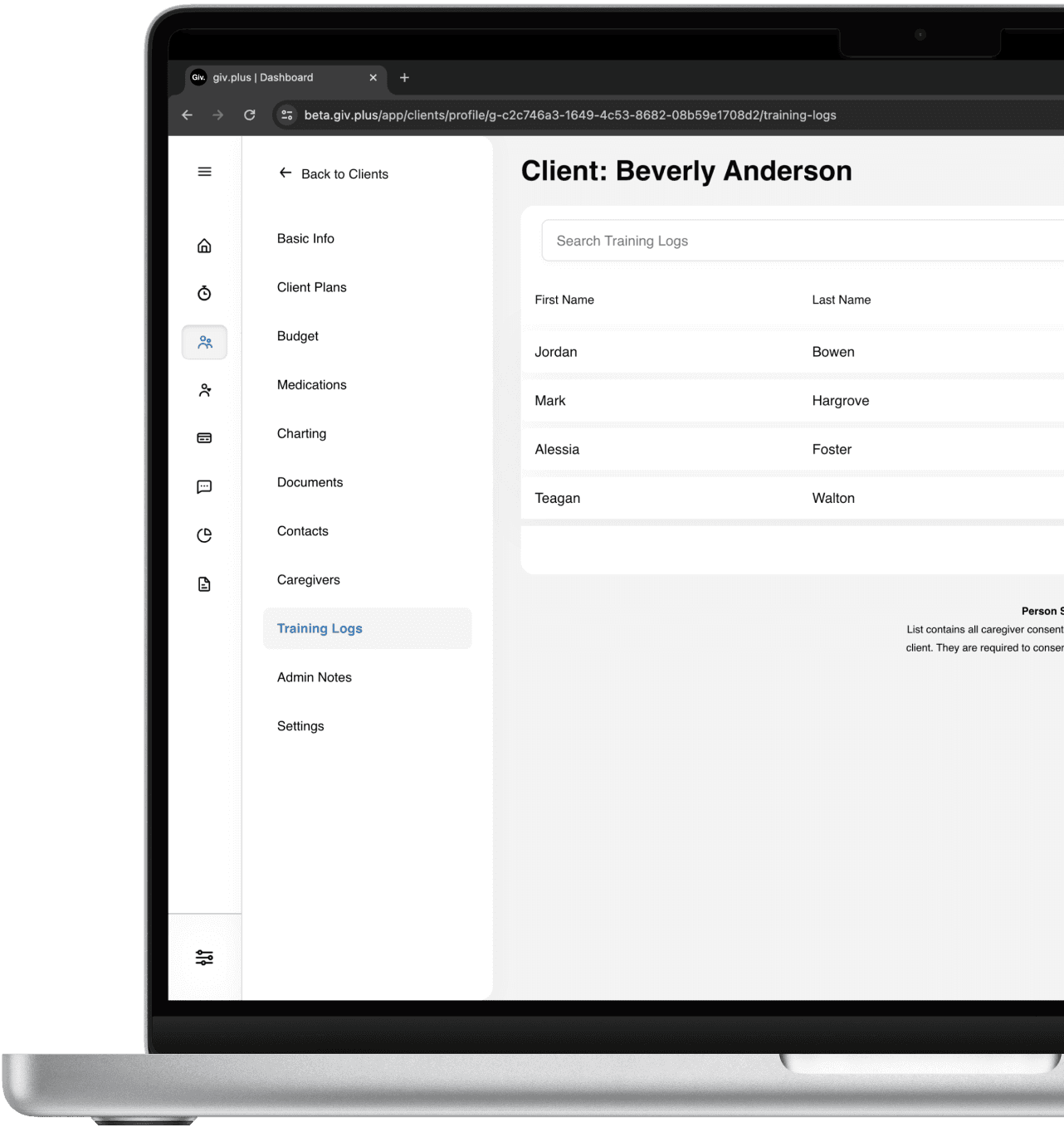 Client charting software.