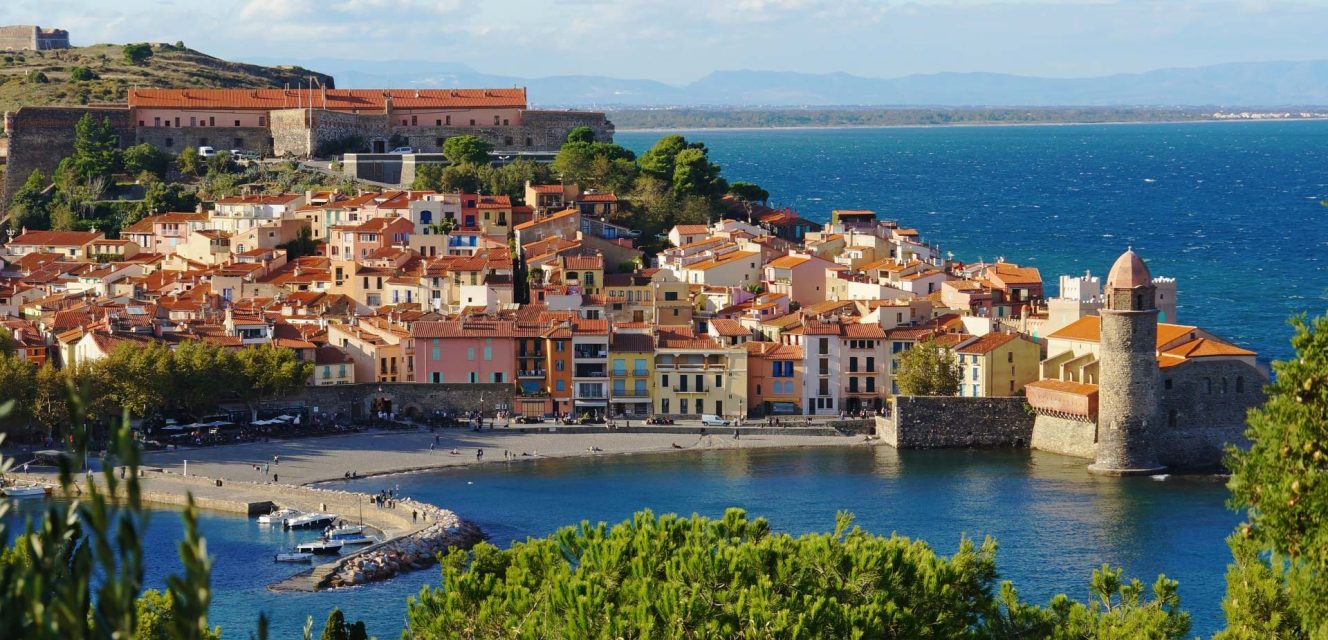 aerial view of a village in the Occitanie region in France