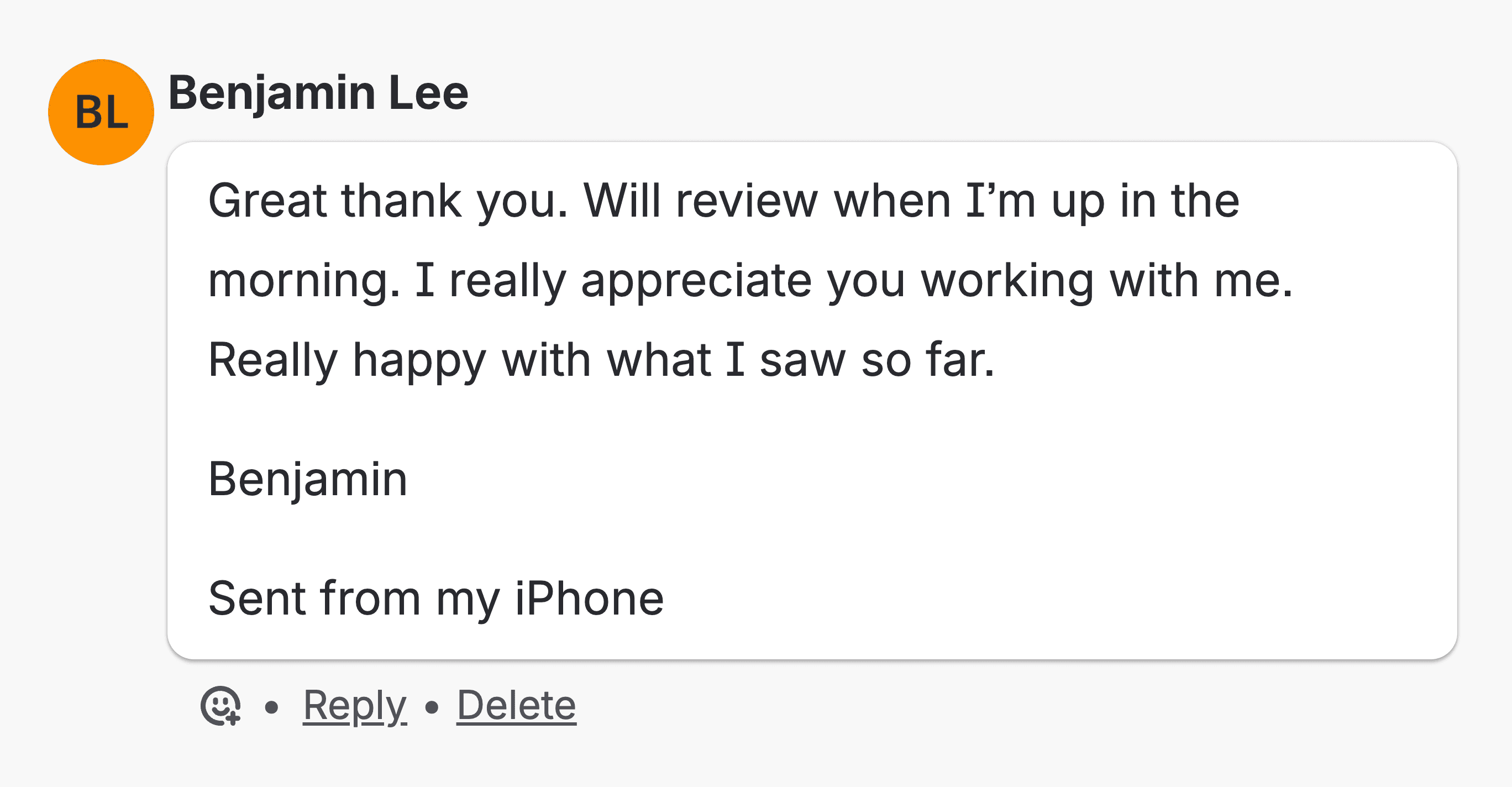 Trello comment from Dan Massey: Great! Looks good, moving this card over to approved.