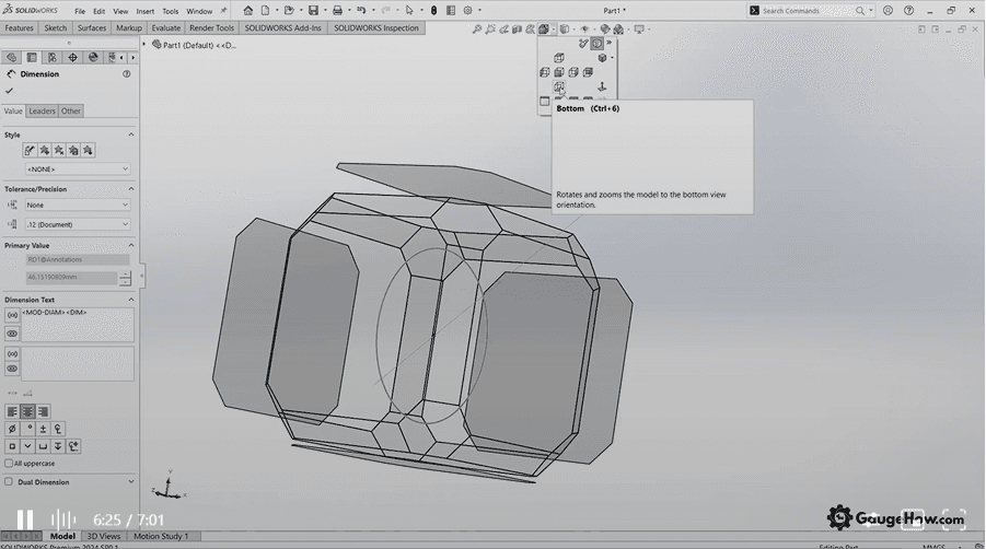 SolidWorks wireframe model