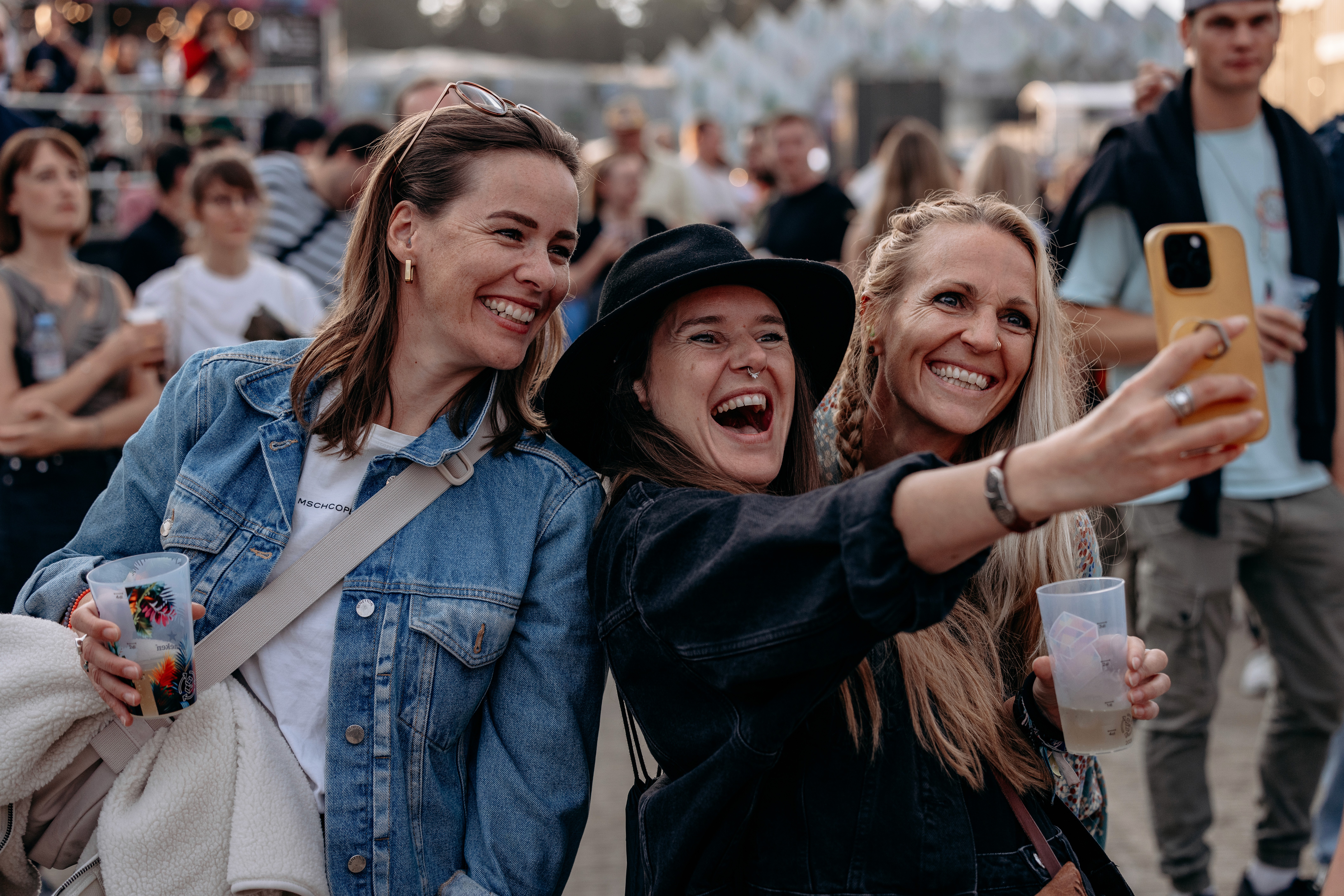 Stylish model in crowd