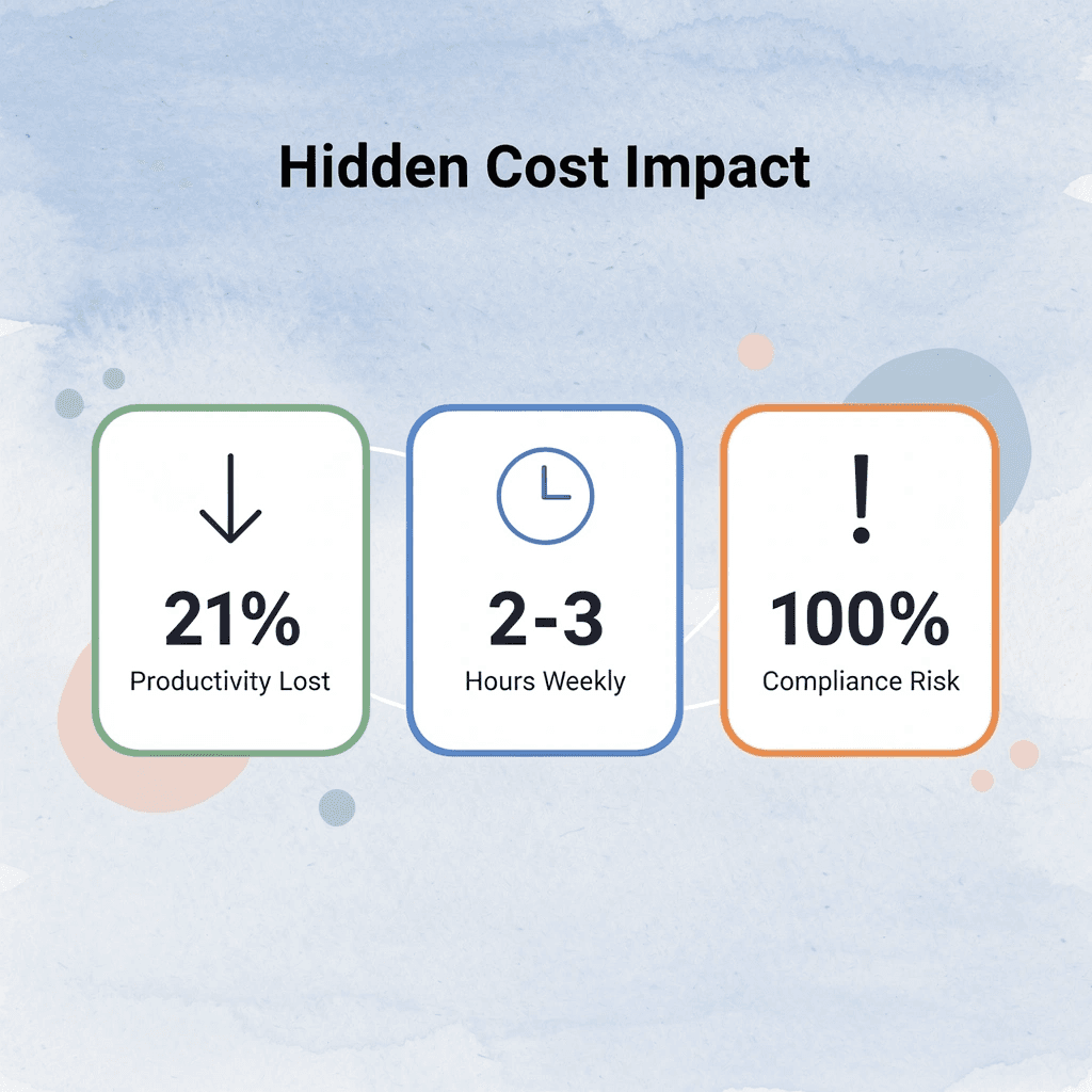 Statistics showing hidden costs of poor document management - AI Document Review