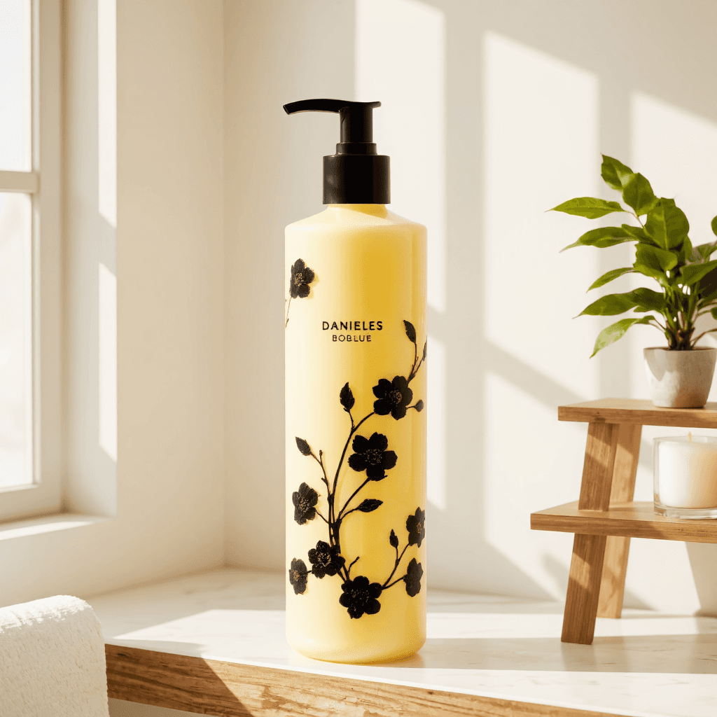 product photography of a bottle of body wash