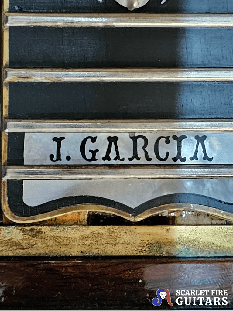 Jerry Garcia's Tiger guitar restoration, 24th fret, J. GARCIA