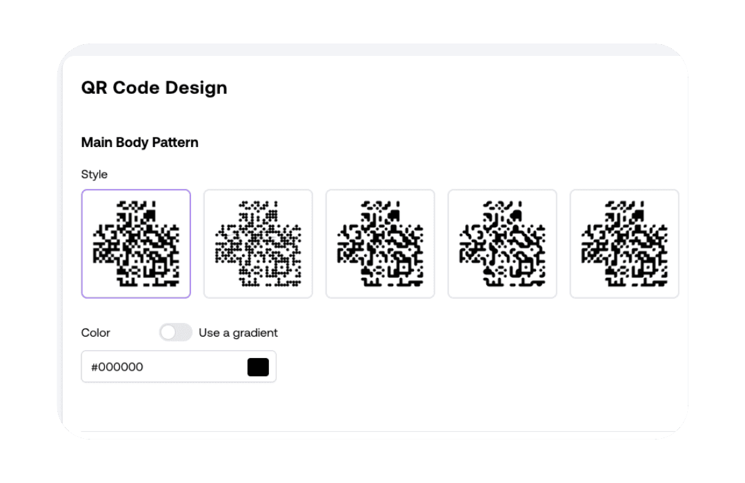 How to choose the pattern style of a QR Code