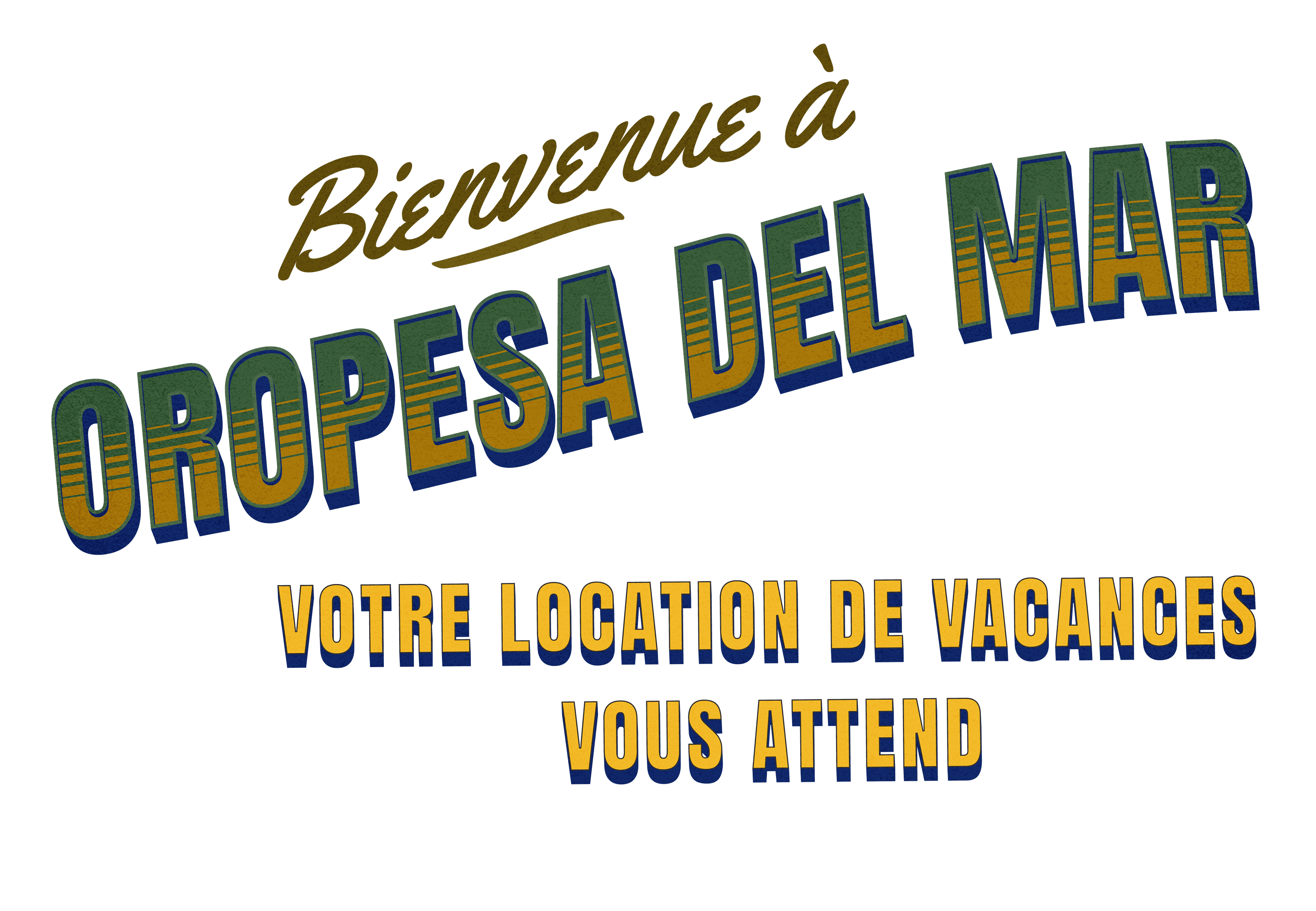 Vintage Text saying Welcome to Oropesa del Mar