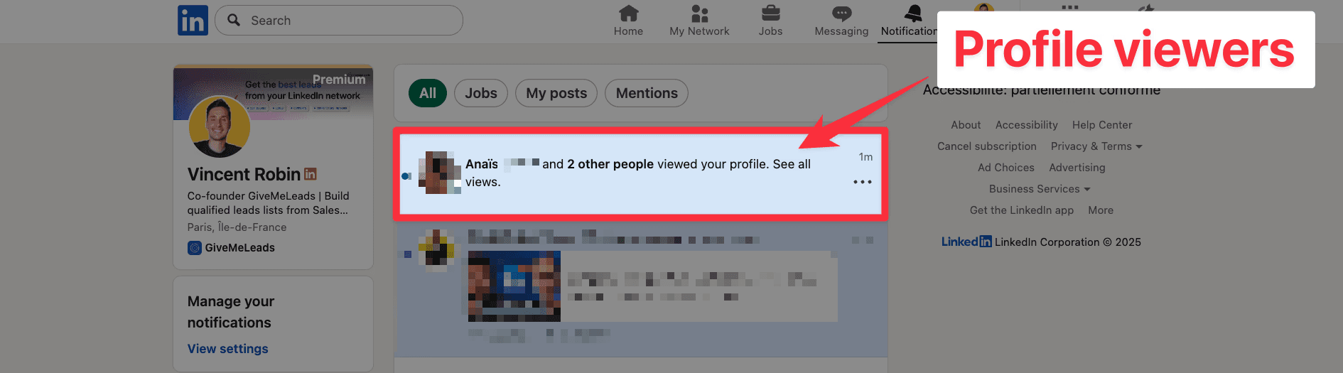 Profile viewers on LinkedIn
