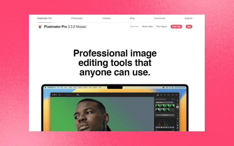 Pixelmator website homepage