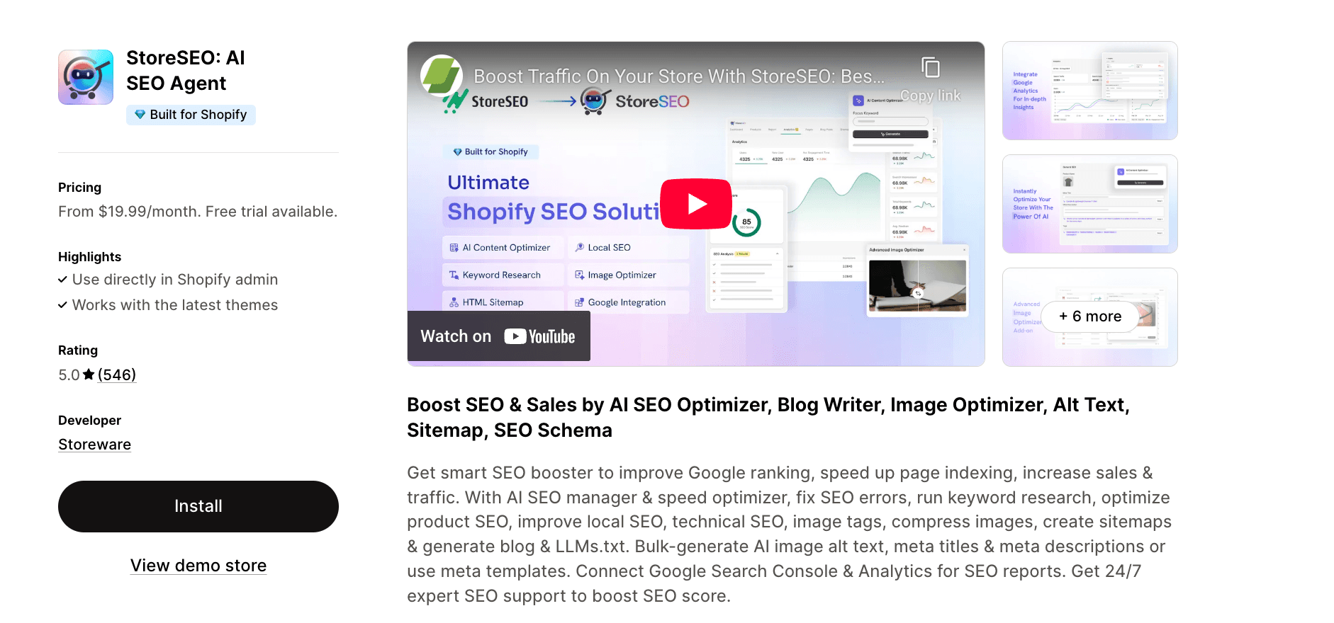 store seo screenshot