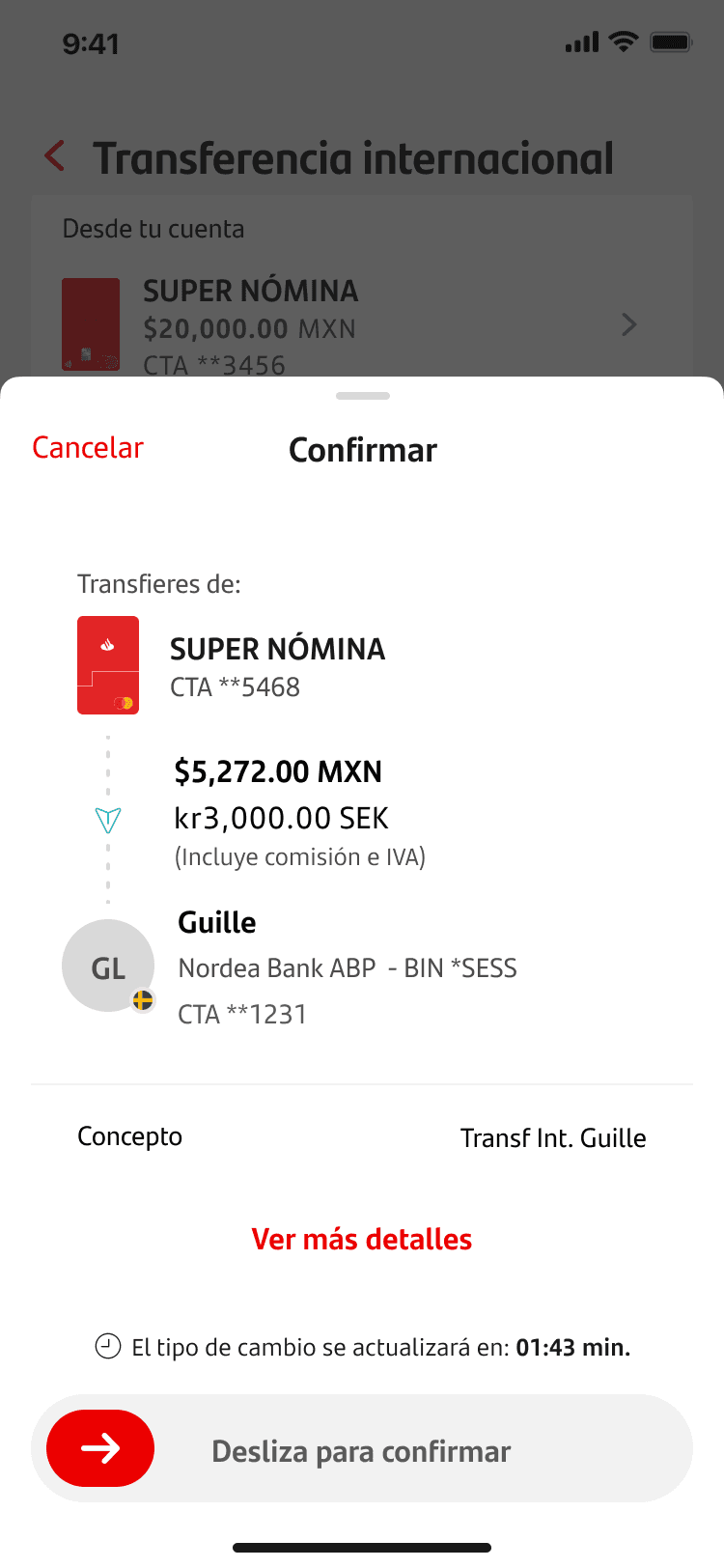Santander Web's homepage, highlighted zones are applied in a similar fashion as the competitor benchmark illustrating how the insights were applied here.