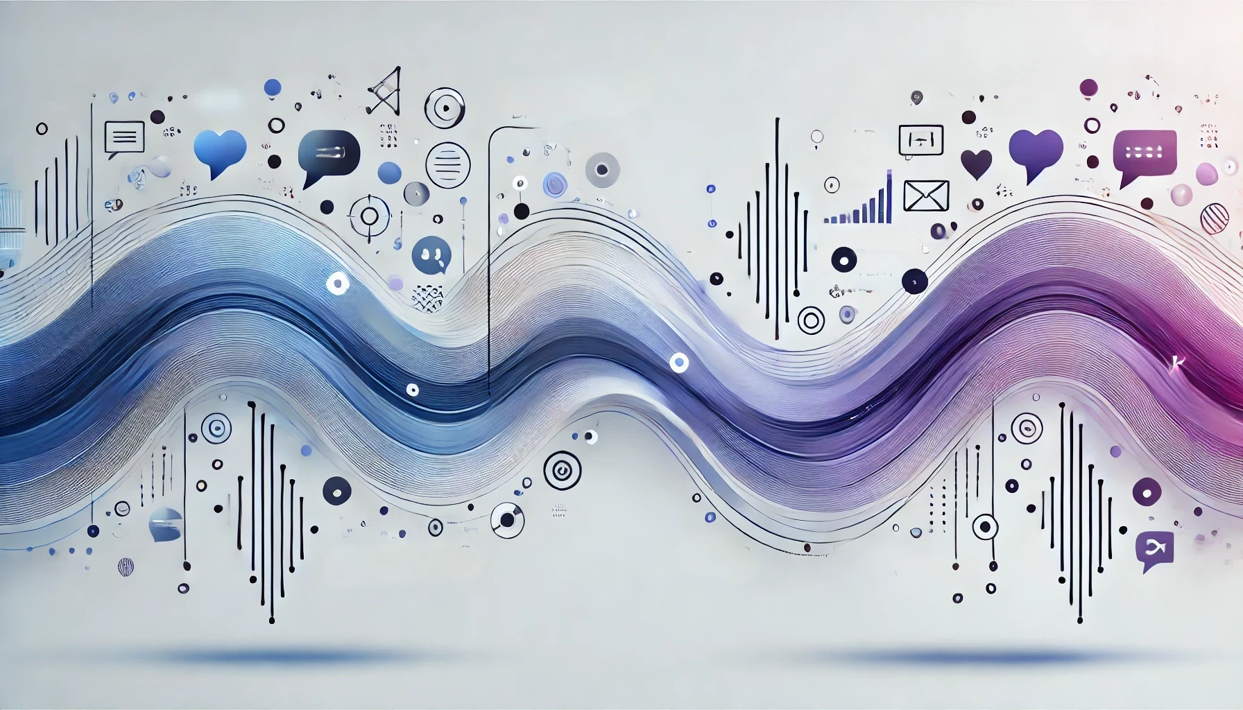 Abstract lines representing flow of data from chat to ads