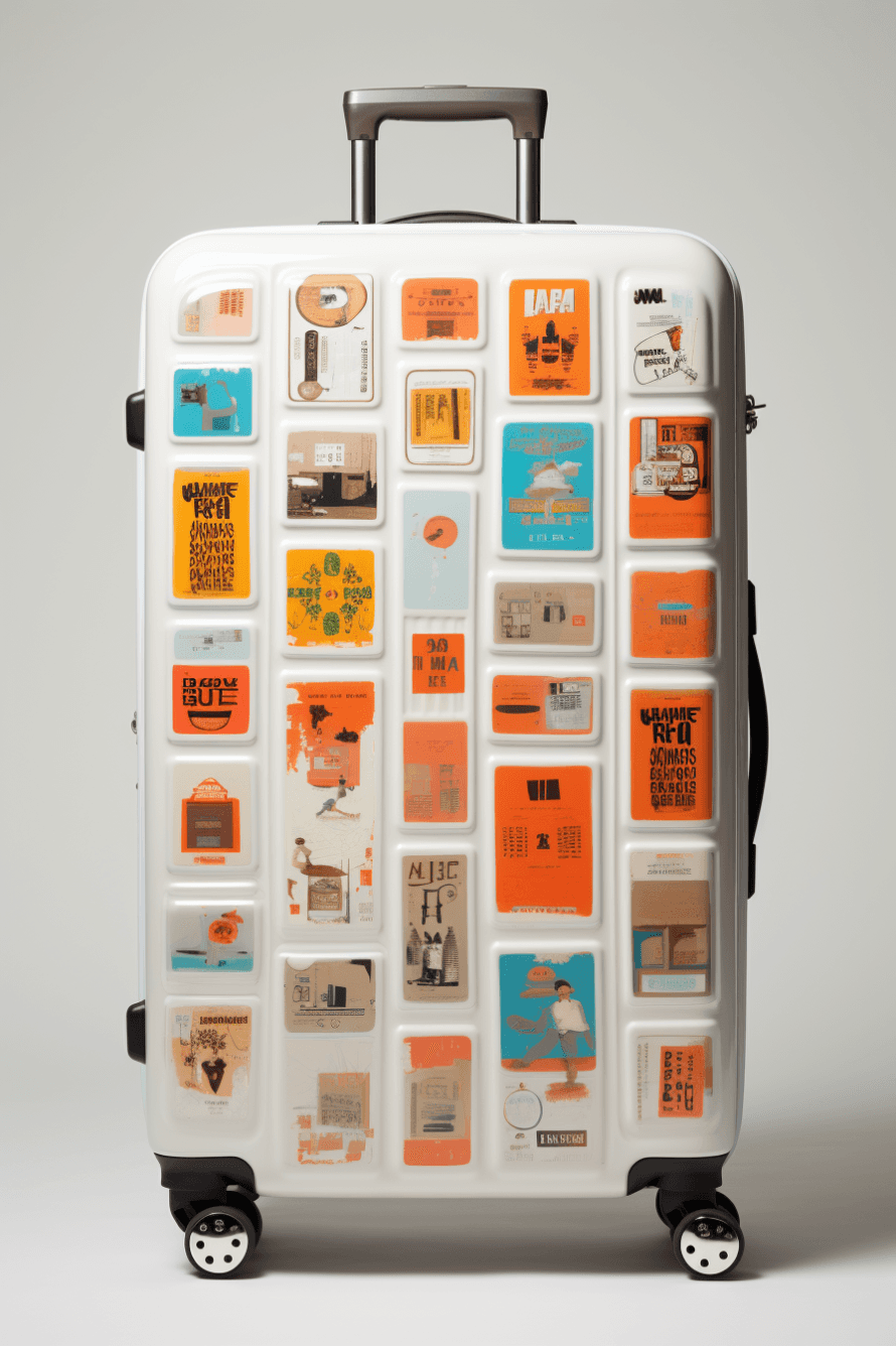 Suitcase with stickers