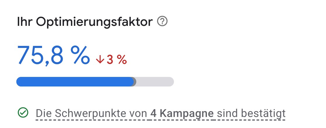 Optimierungsfaktor in Google Ads