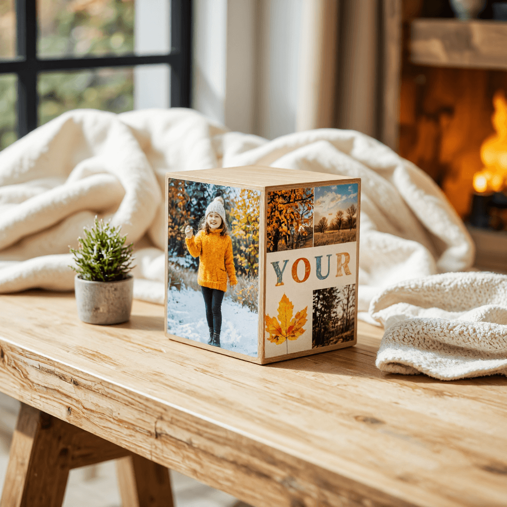 product photography of decorative photo block