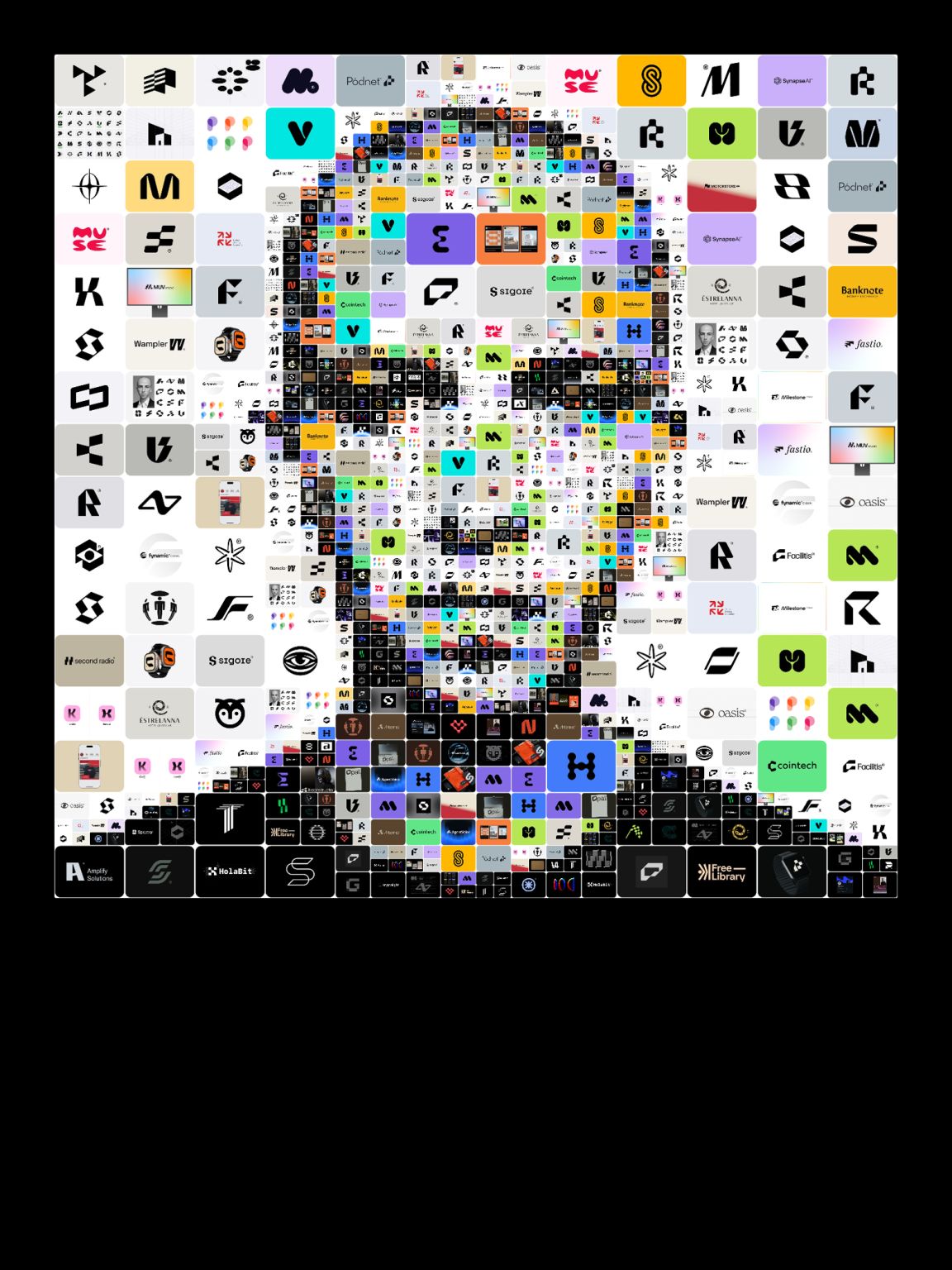 Vadim Carazan, portrait made of 2140 designs