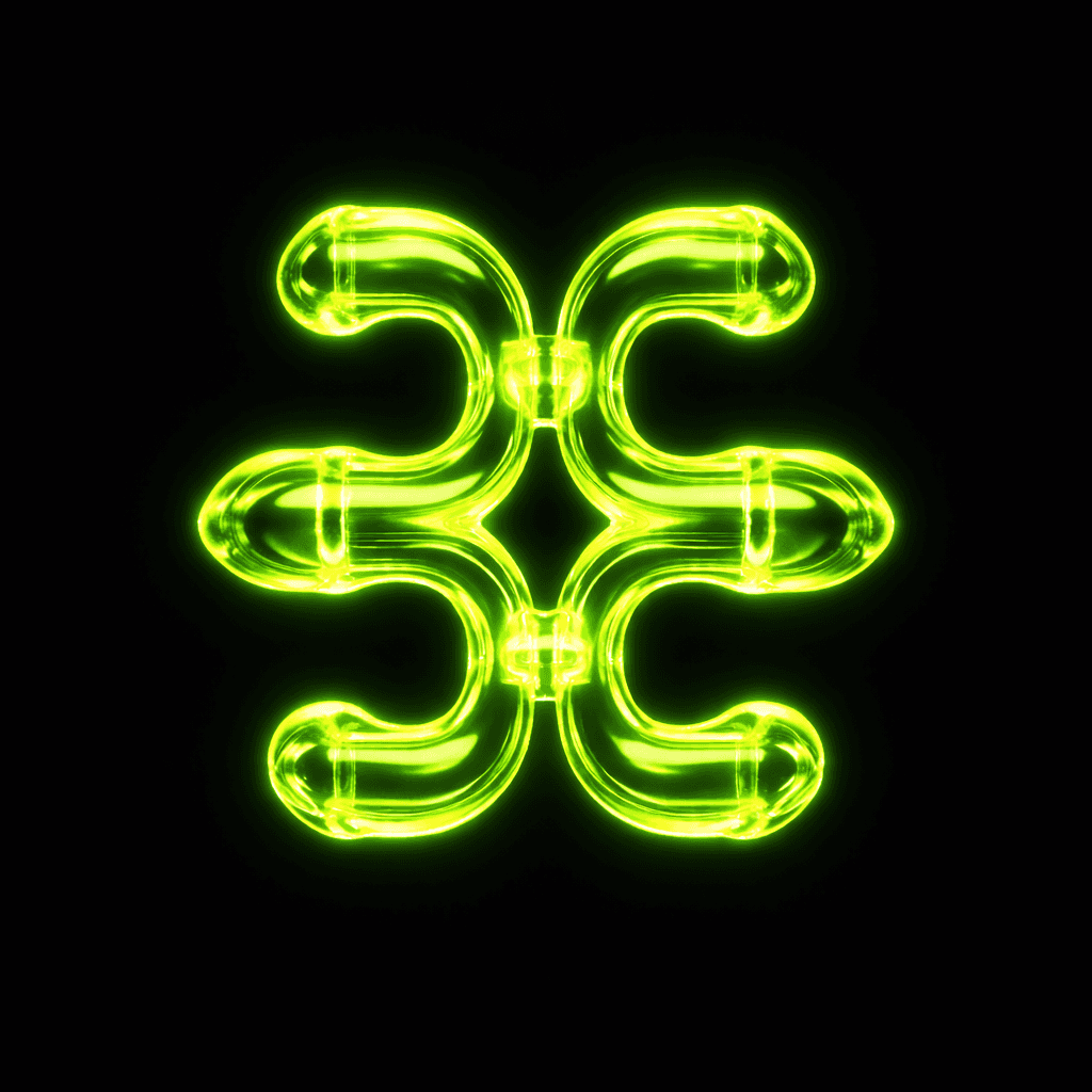 Shiny 3D Object Render, Green Glow