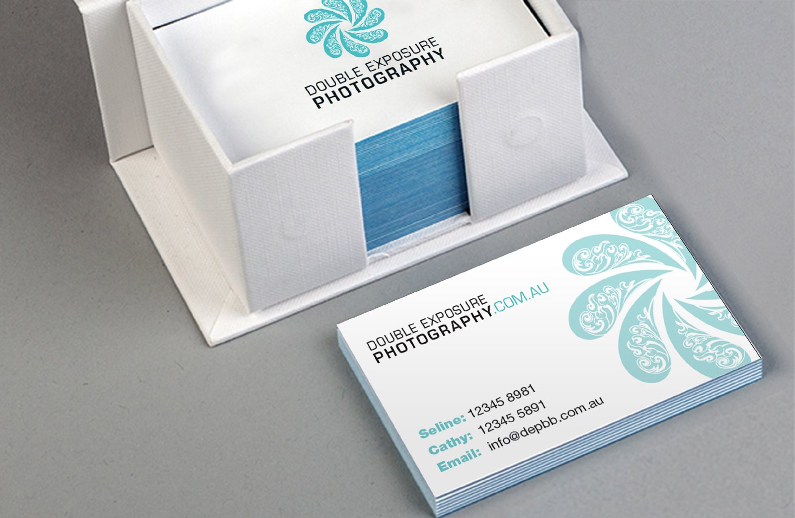 Double Exposure Photography Logo & business cards