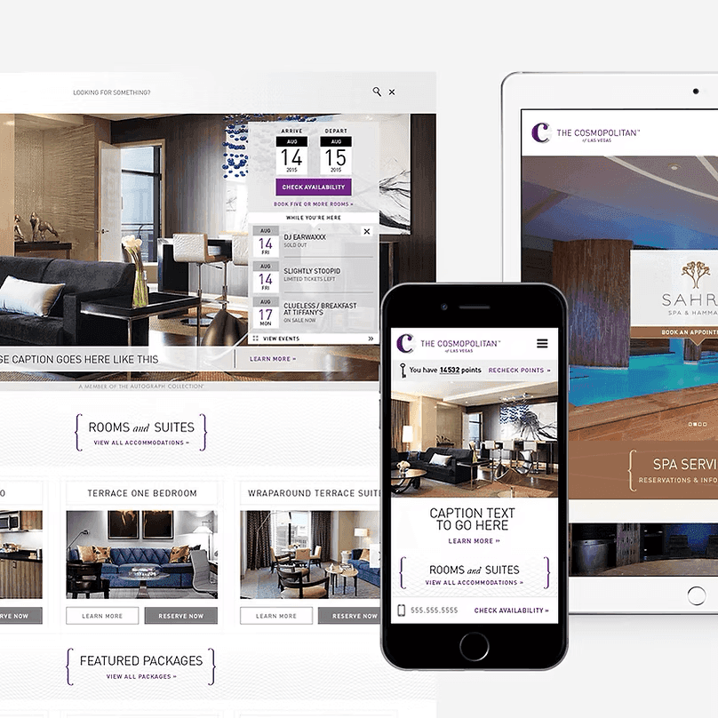 Website Redesign for The Cosmopolitan of Las Vegas Hotel and Casino Website Redesign