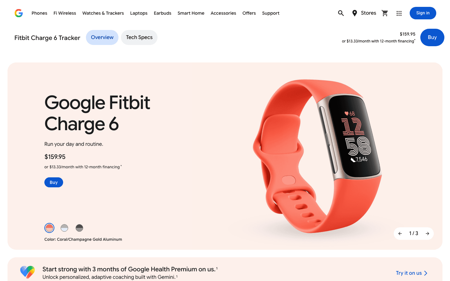 Fitbit Charge 6 product page