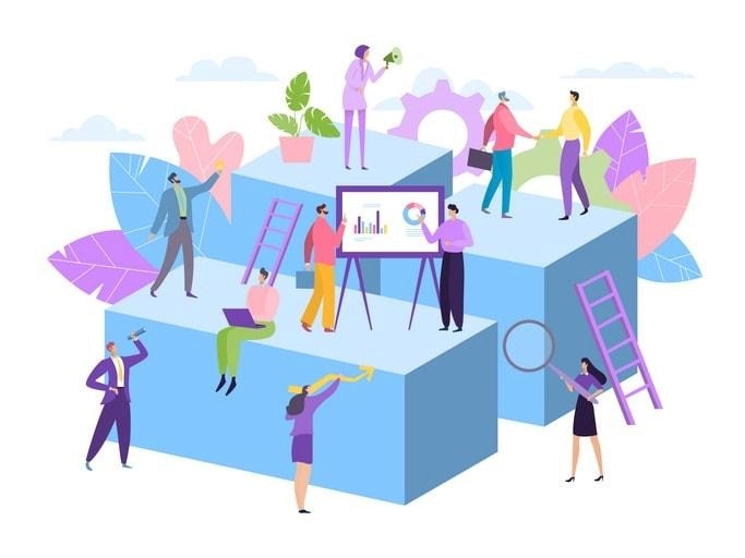 An overview of tech sales industry, showcasing diverse sales teams in action.