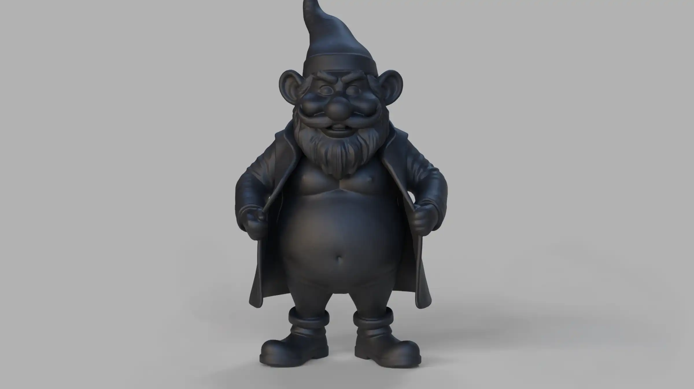 stoute tuinkabouter in een residentiële tuin