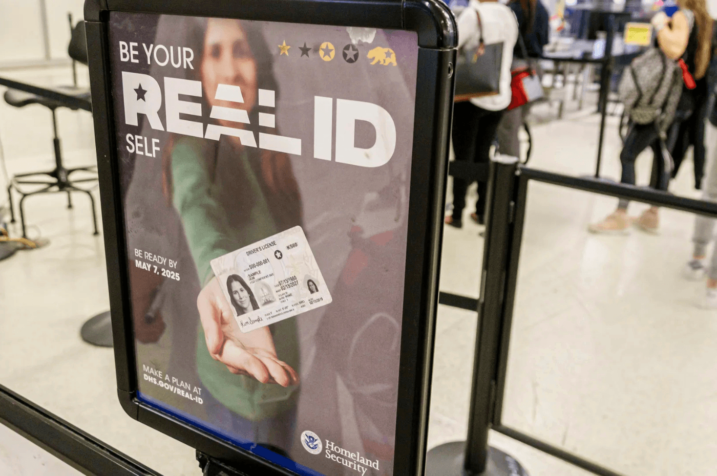 REAL ID post in airport