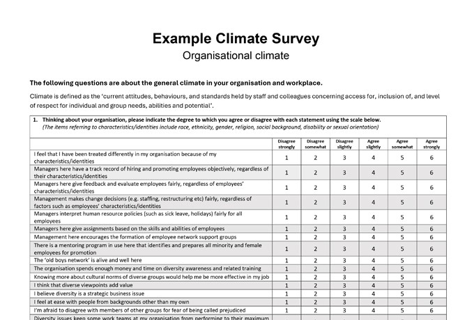 Example climate survey download