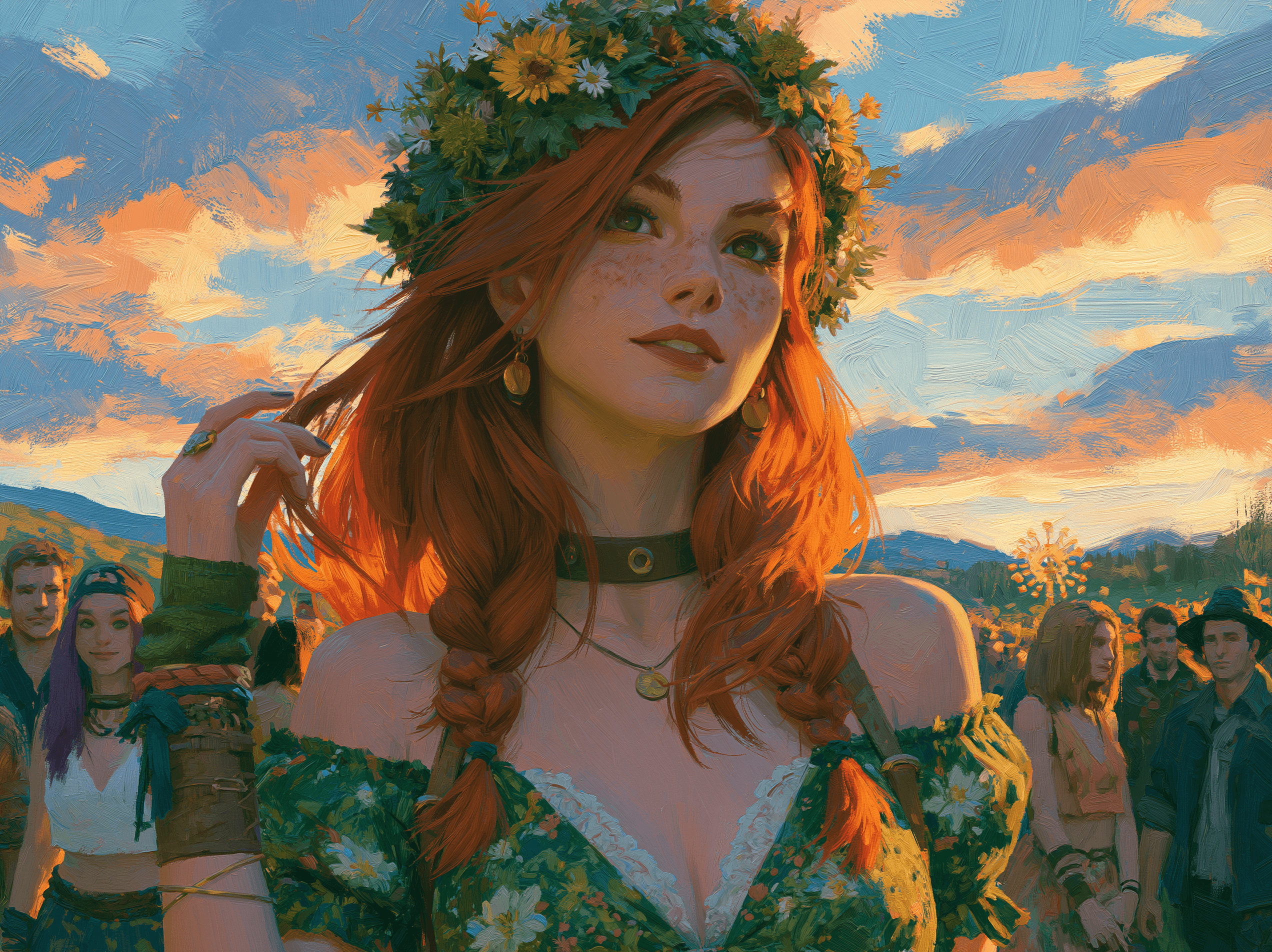 Summer Solstice Woman Illustrated