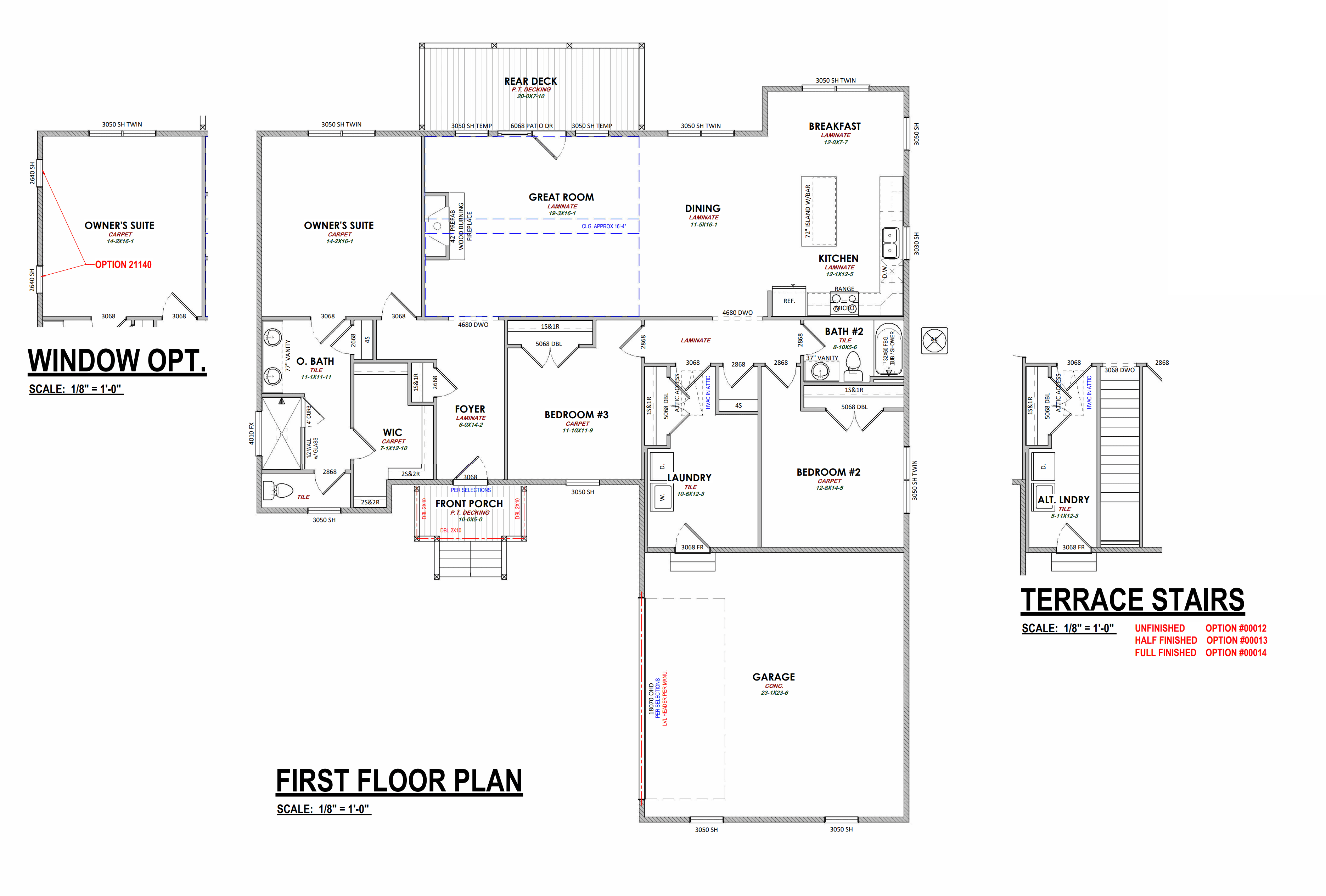 3 bed, 2 bath custom home floorplan