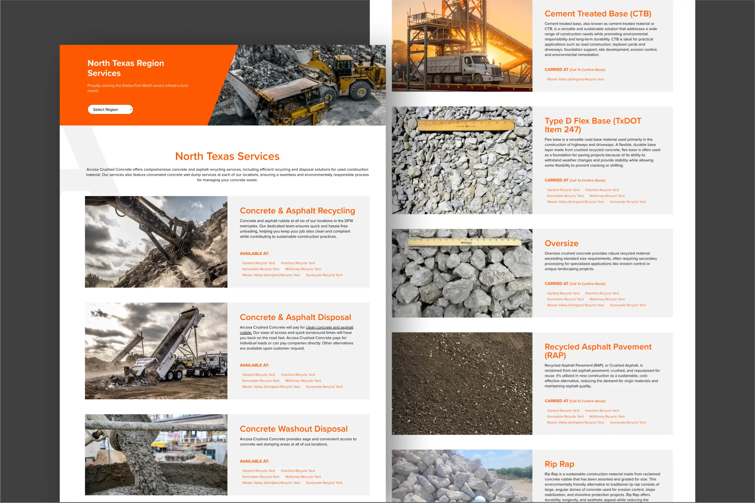 Arcosa Crushed Concrete Website