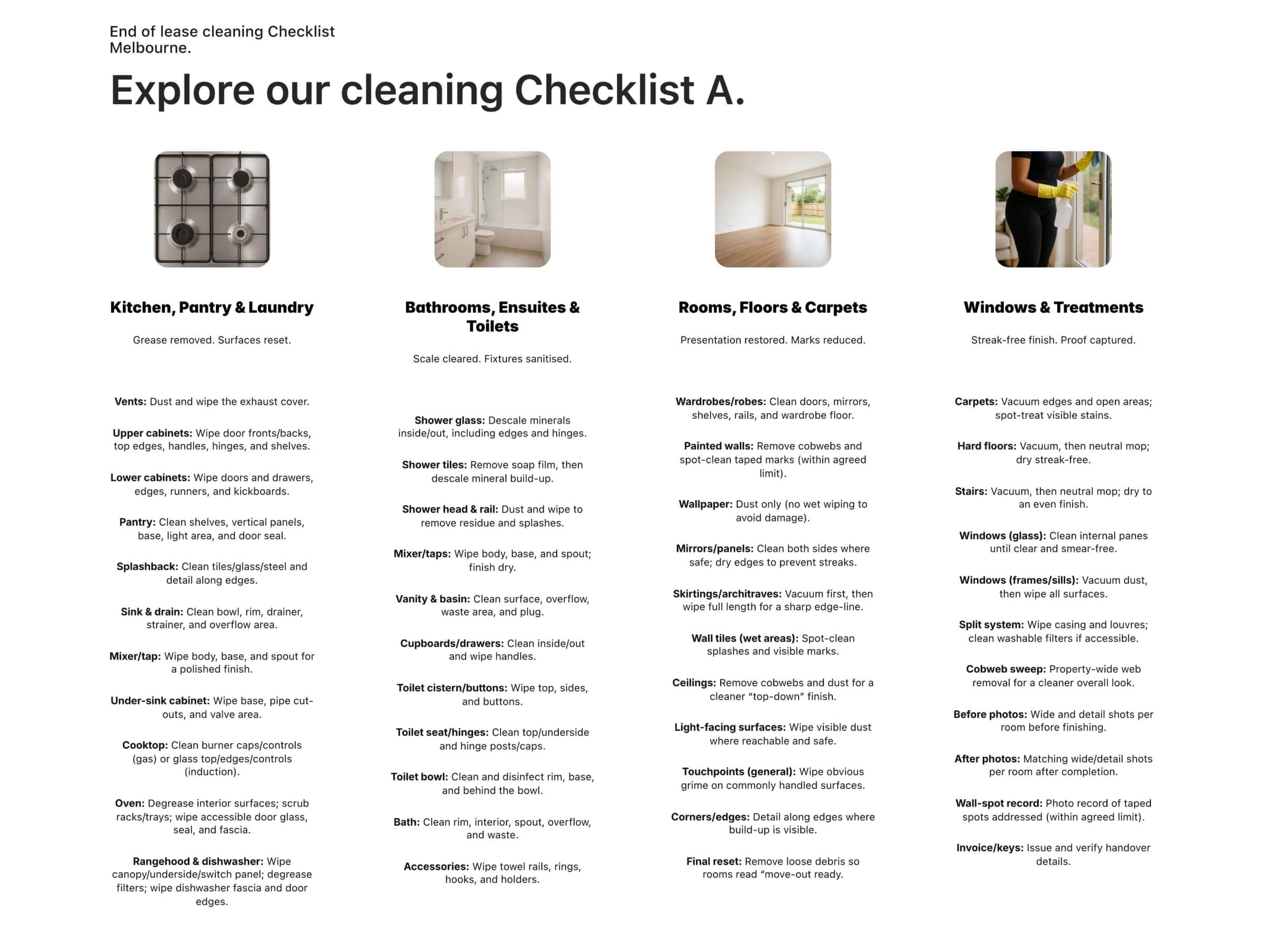 End of lease cleaning Checklist